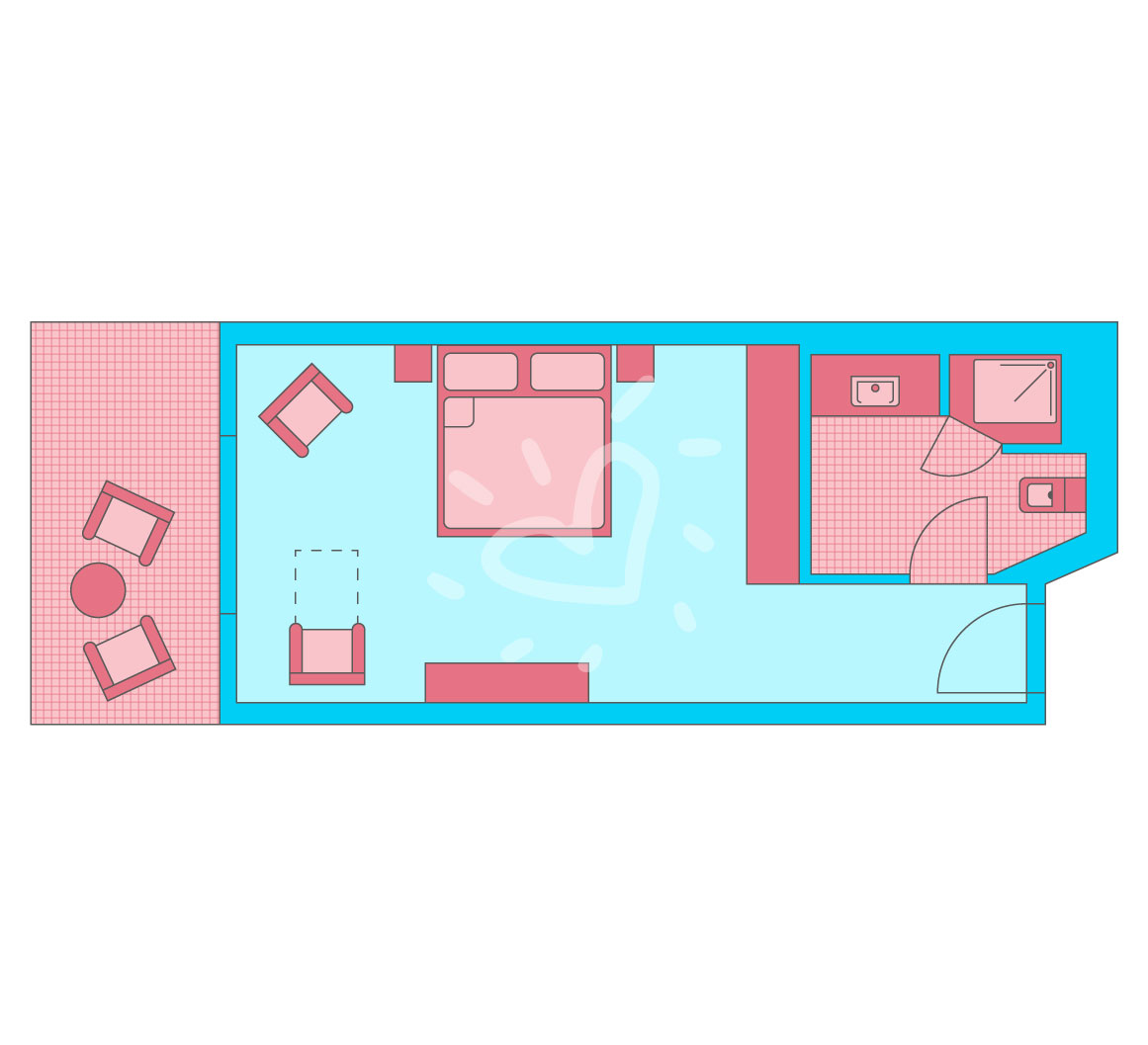 Doppelzimmer Standard mit Terrasse / Double Room Classic Terrace