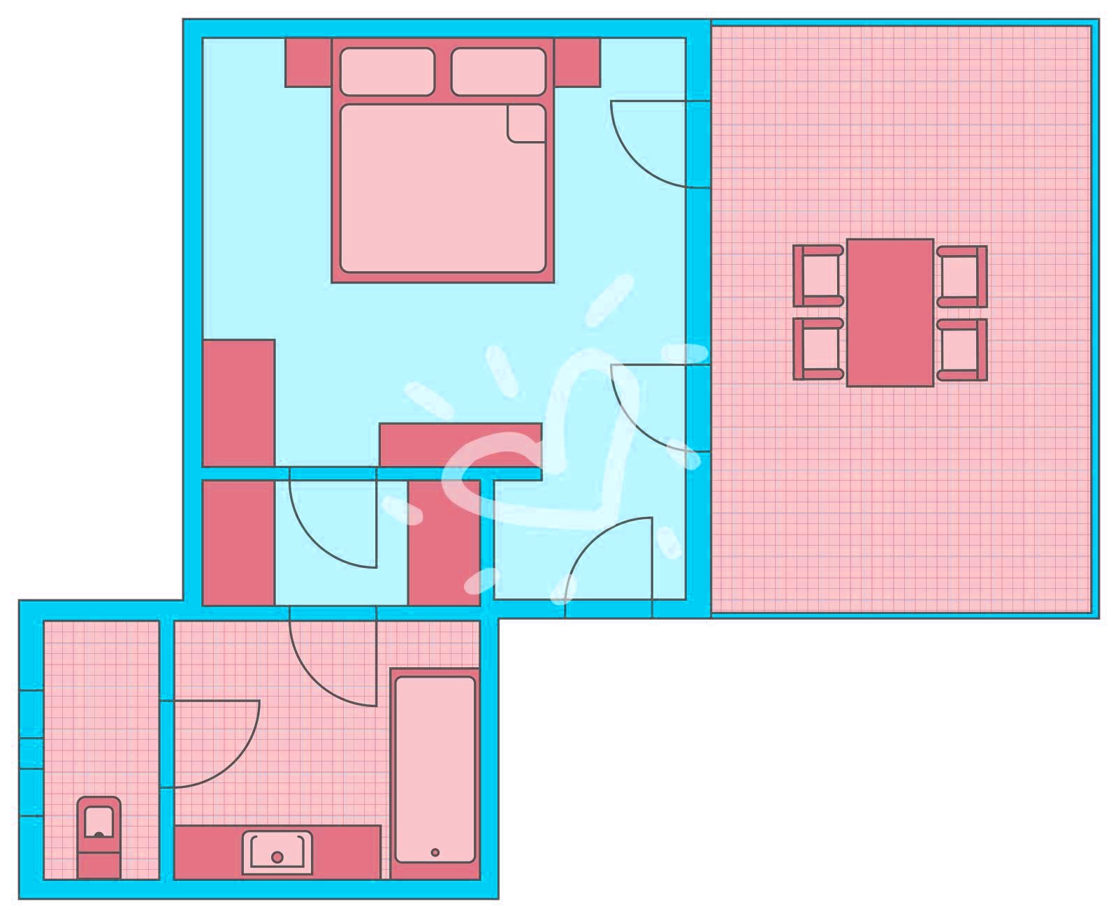 Double Room Sharing Pool