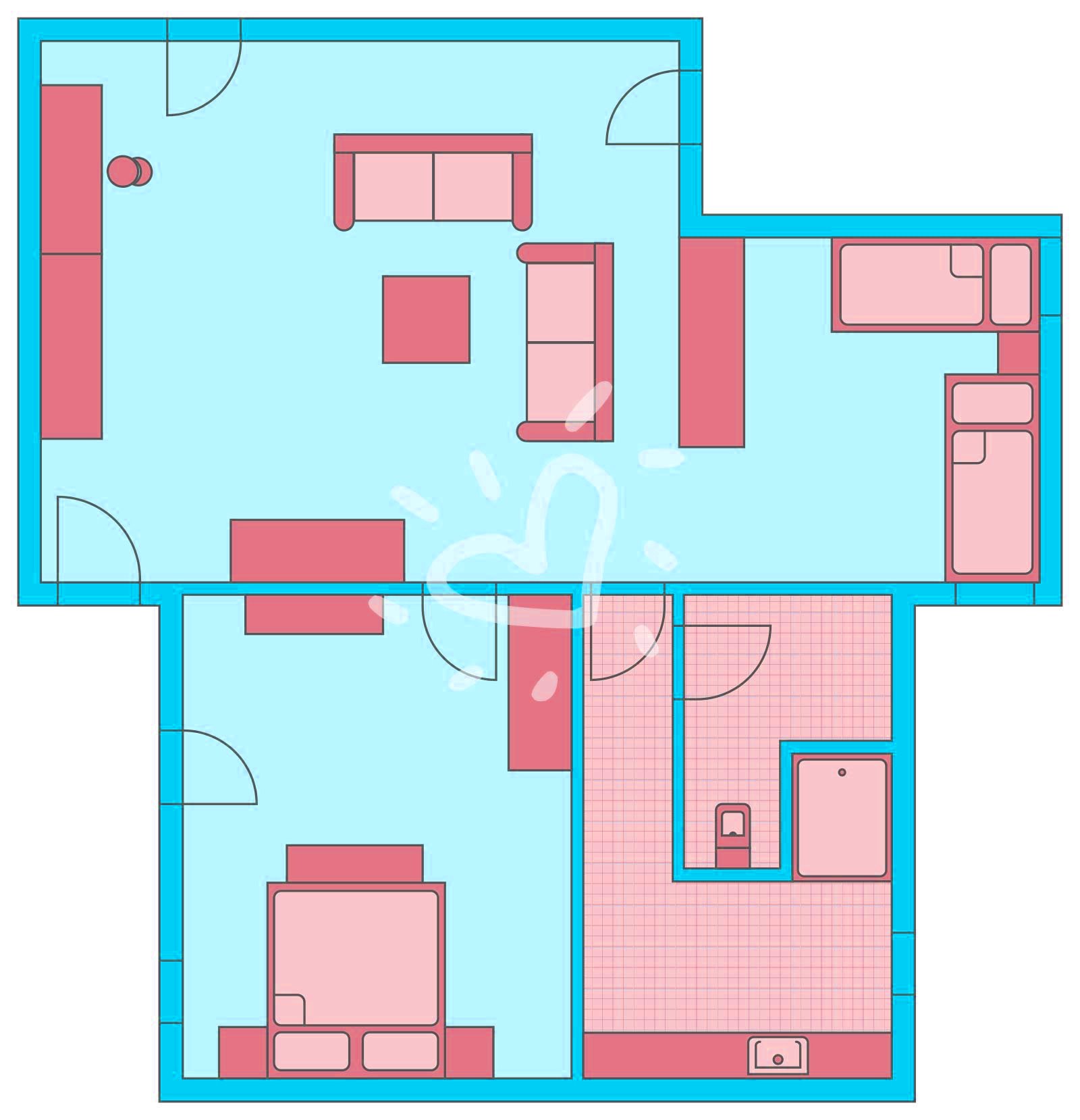 Two Bedroom Suite Sharing Pool
