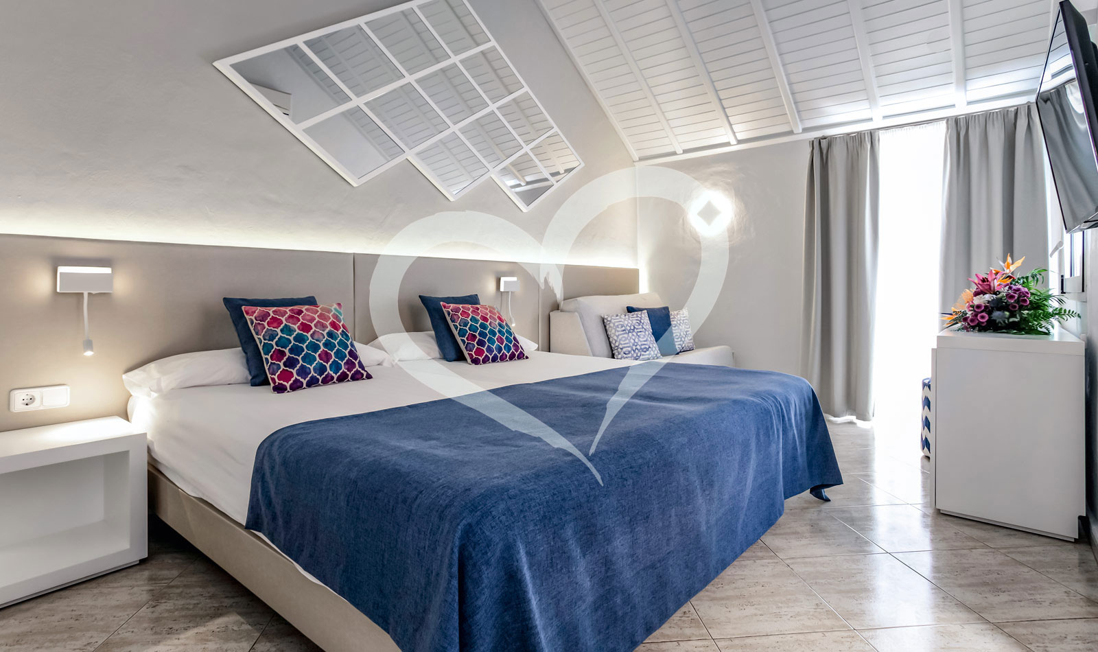 Doppelzimmer im Bungalow mit Meerblick
