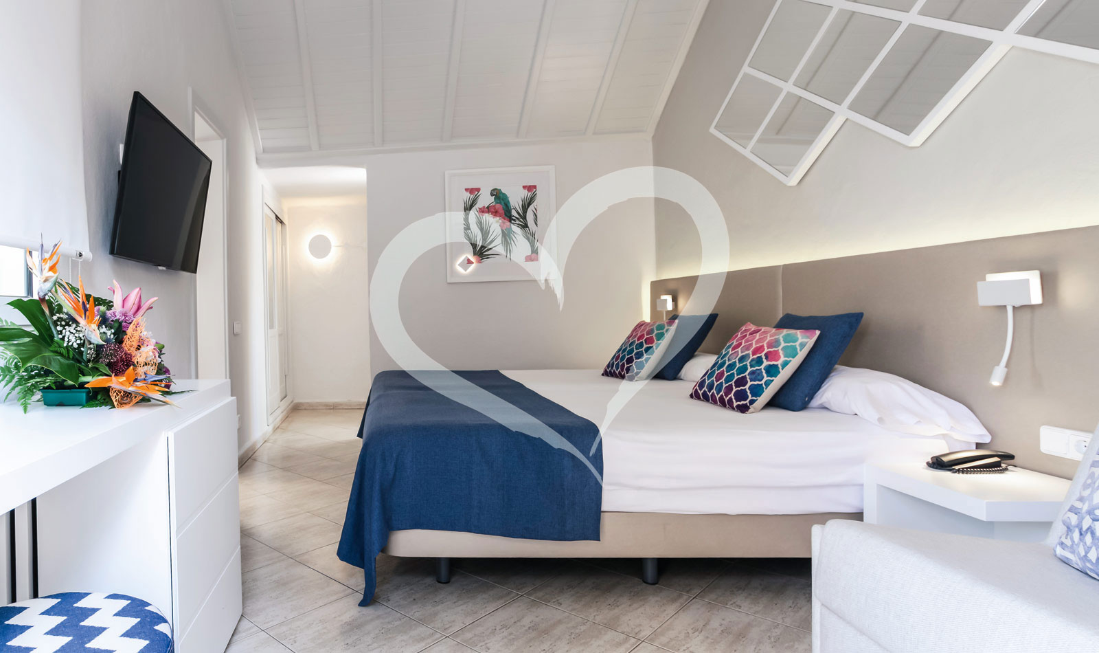 Doppelzimmer im Bungalow mit Meerblick