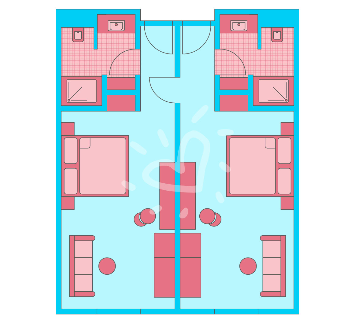 Familienzimmer mit Verbindungstür