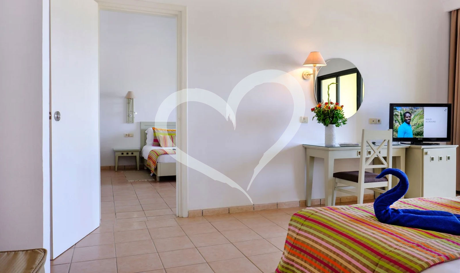 Familienzimmer mit Verbindungstür im Bungalow