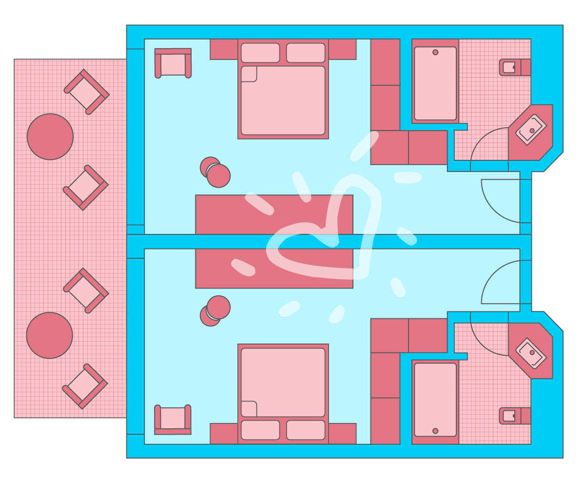 Family Double Room Superior Connecting Door