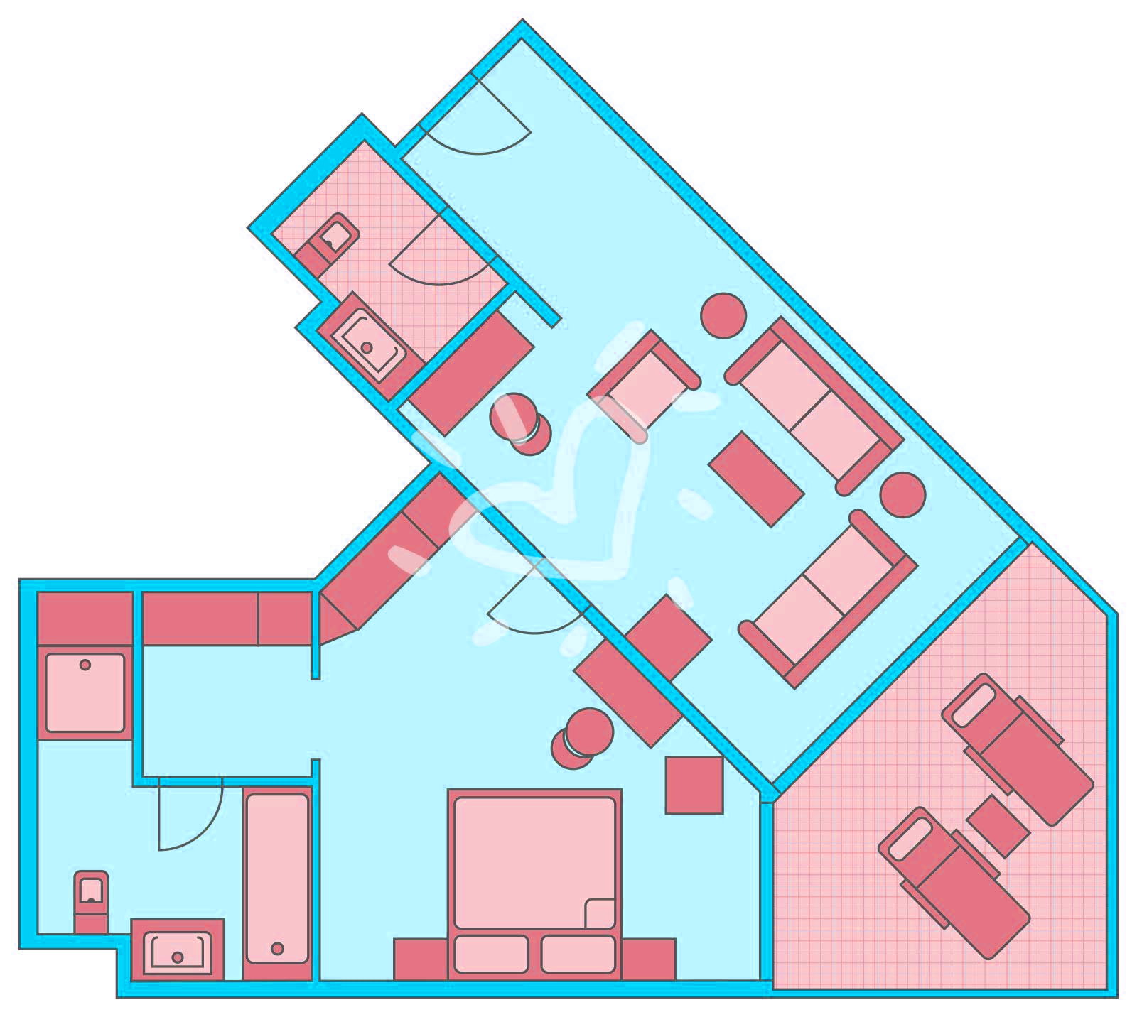 Suite im Haupthaus mit Meerblick/Poolblick