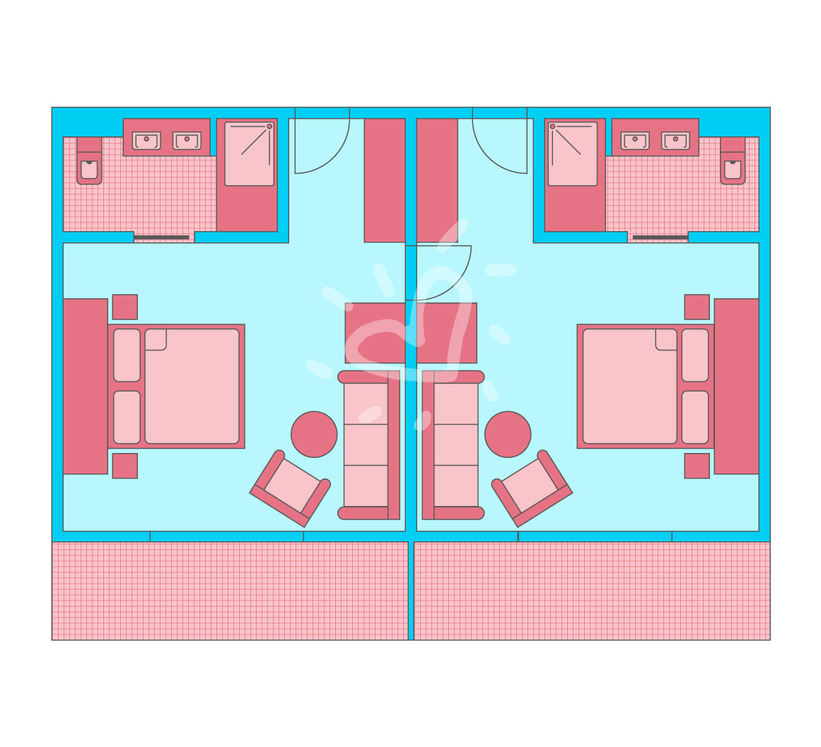 Familienzimmer mit Verbindungstür