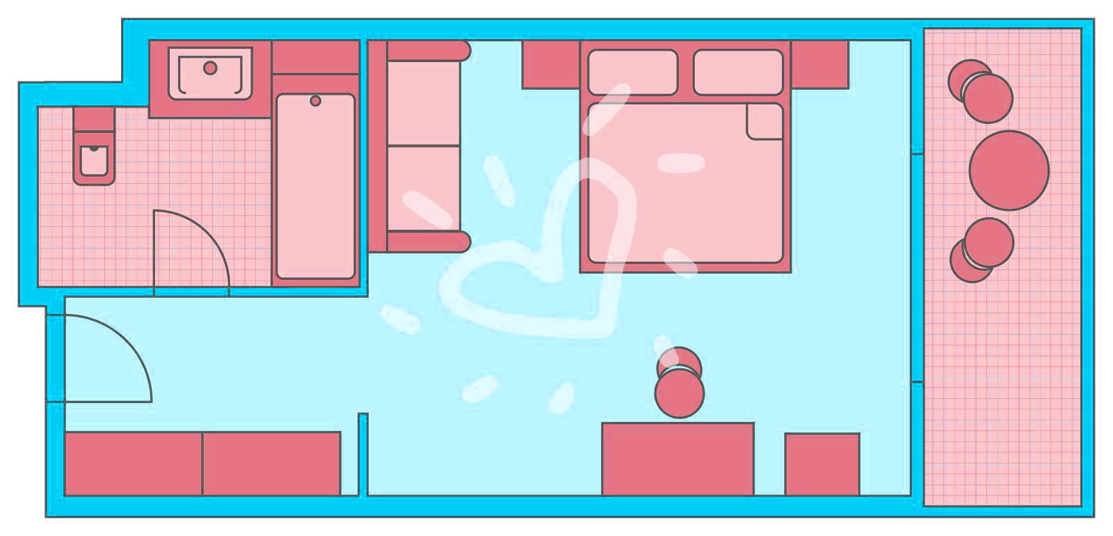 Doppelzimmer/Dreibettzimmer im Haupthaus