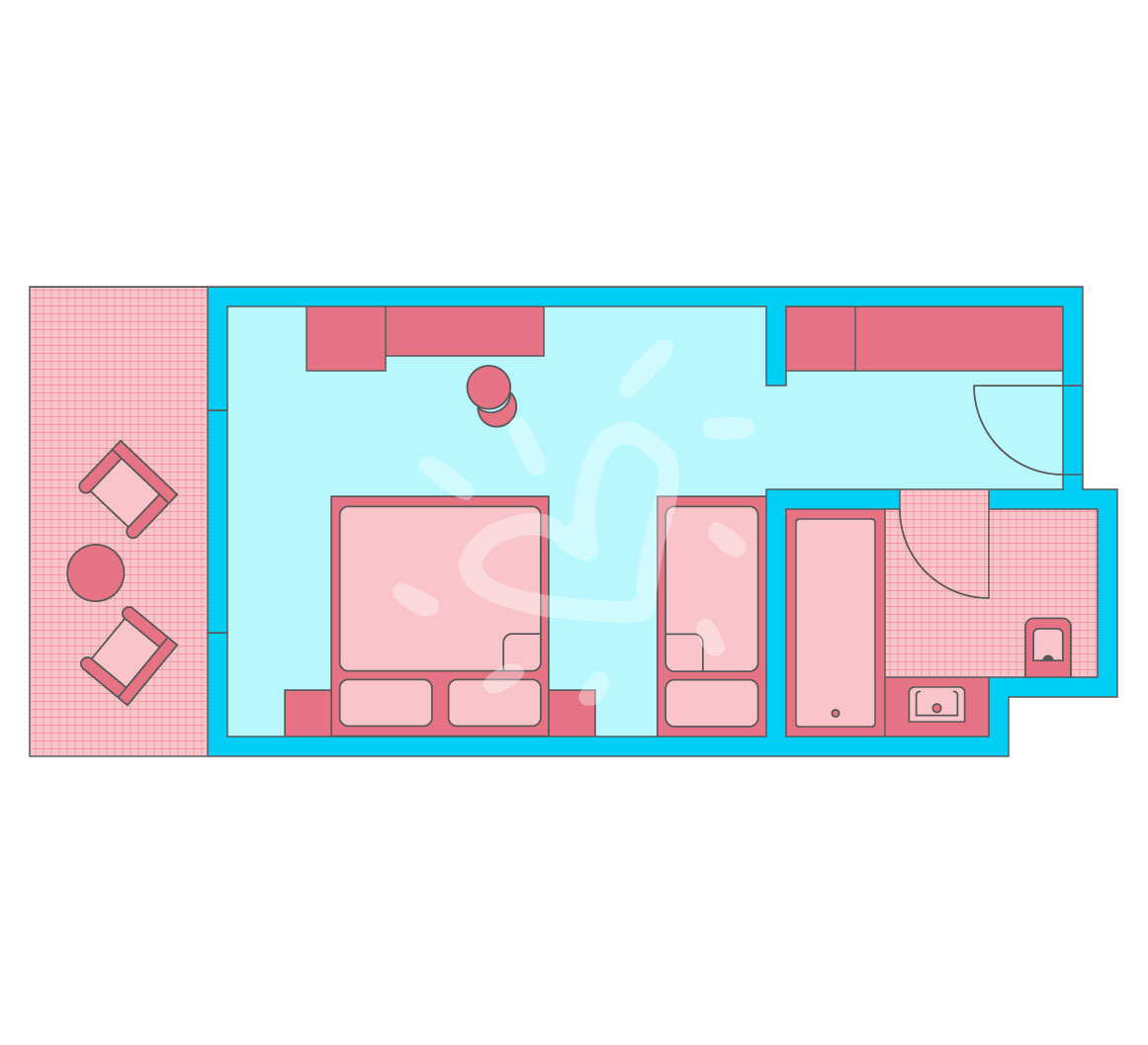 Doppel-/Dreibettzimmer im Haupthaus