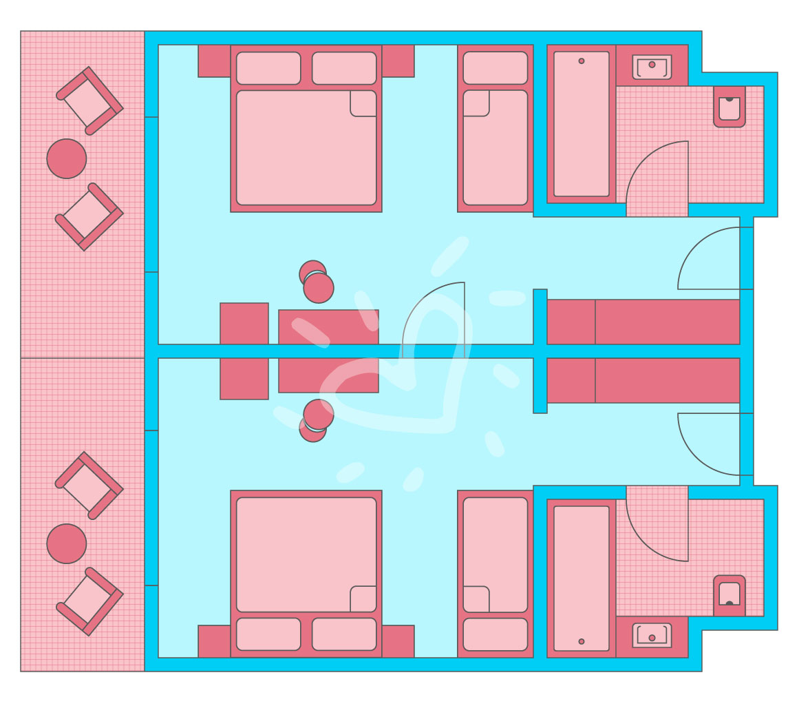 Familienzimmer mit Verbindungstür im Haupthaus