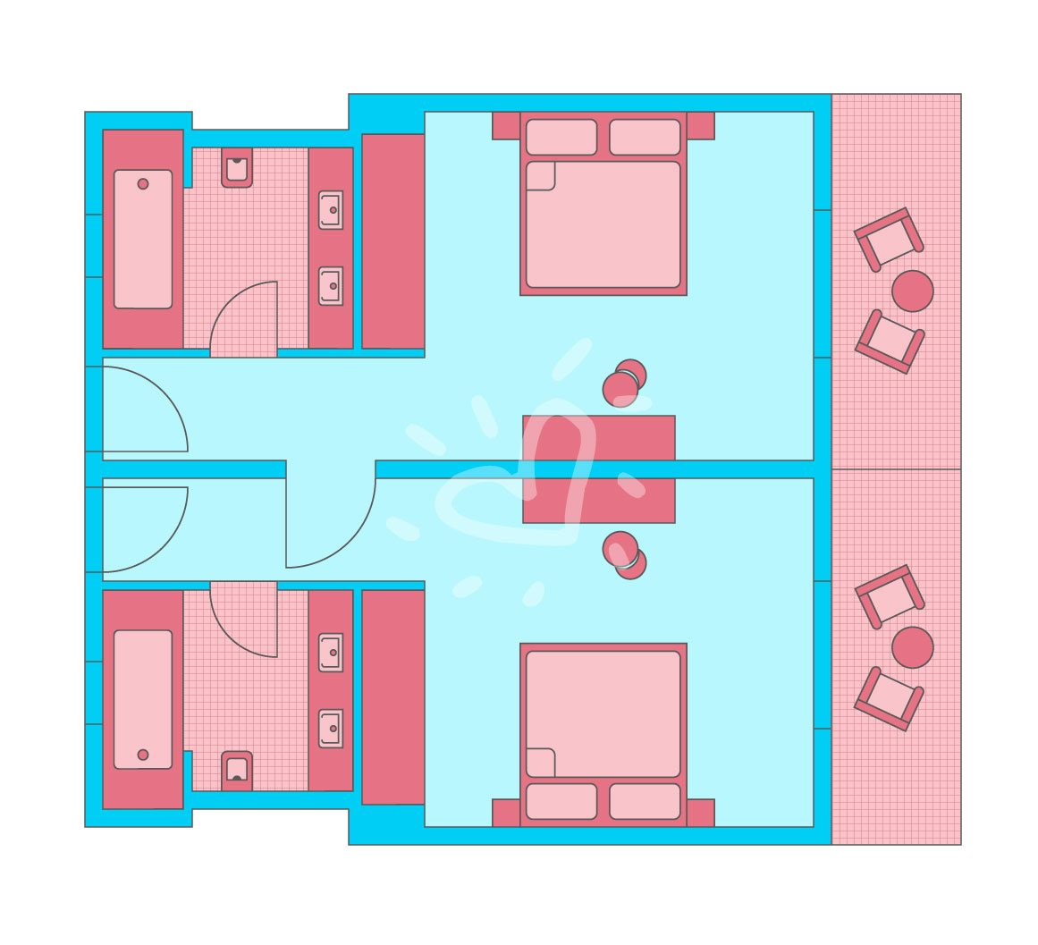 Family Double Room Sea View Connecting Door