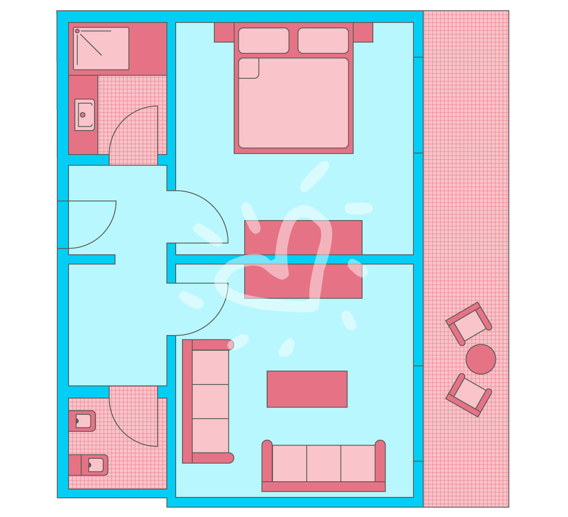 Familien-Doppelzimmer ohne Verbindungstür