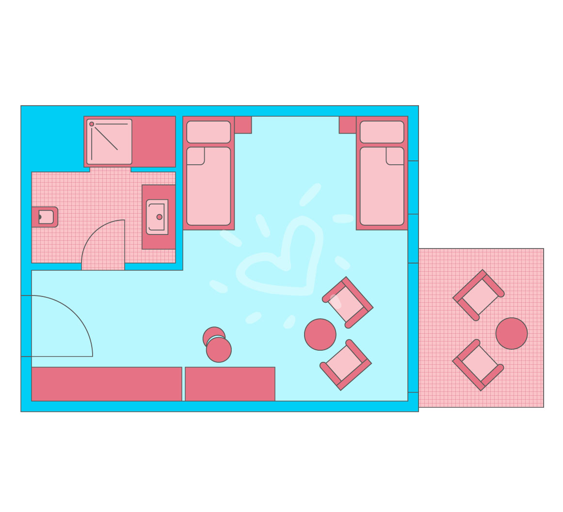 Single with Child Double Room Garden View