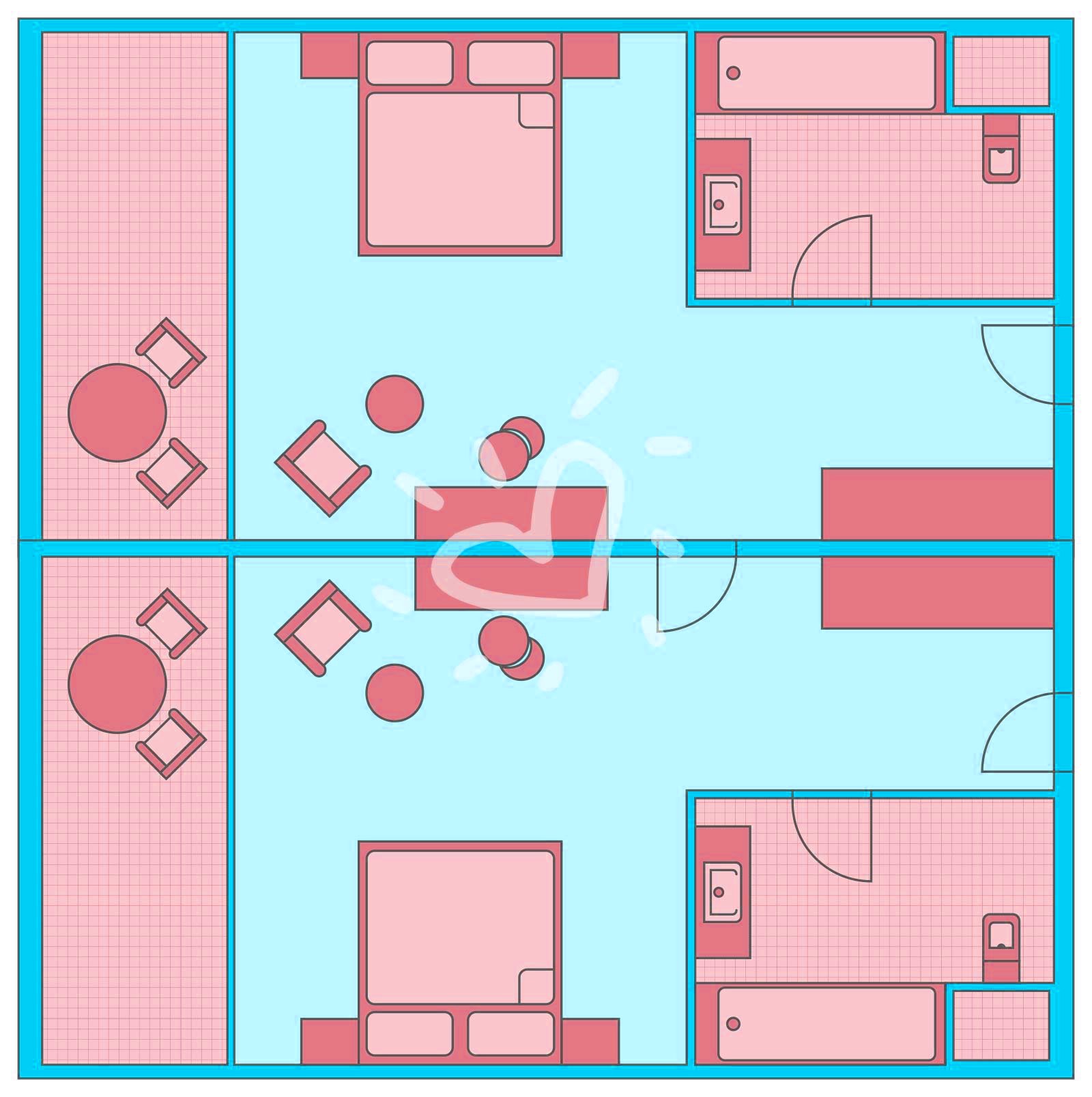 Family-/Double Room with Connecting Door