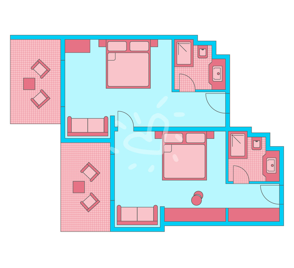 Family Double Room Superior Village Connecting Door
